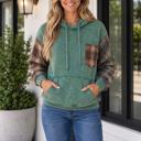  Carley Plaid Colorblock Hoodie
