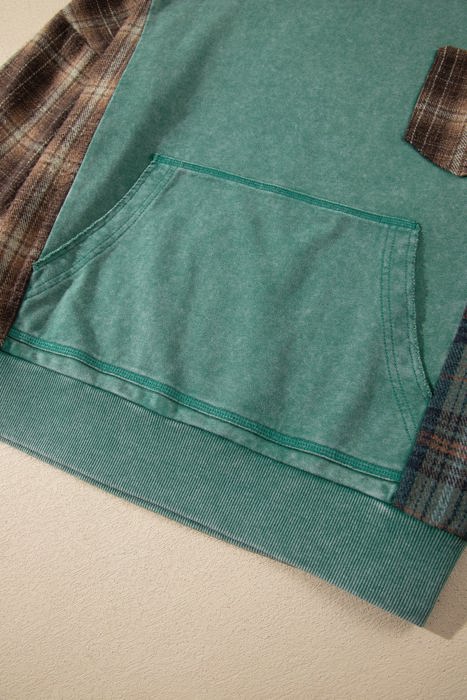 Carley Plaid Colorblock Hoodie