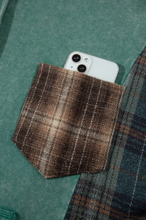 Carley Plaid Colorblock Hoodie