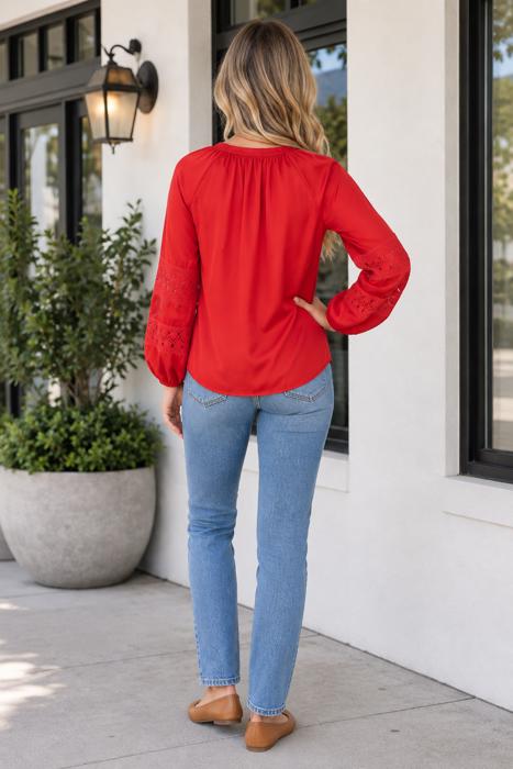 Carol Sleeve Front Shirt Long Sleeve Top