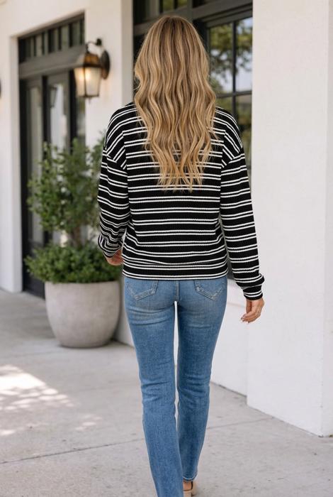 Carol Zip Collar Long Sleeve Top