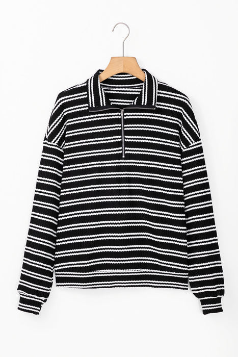 Carol Zip Collar Long Sleeve Top
