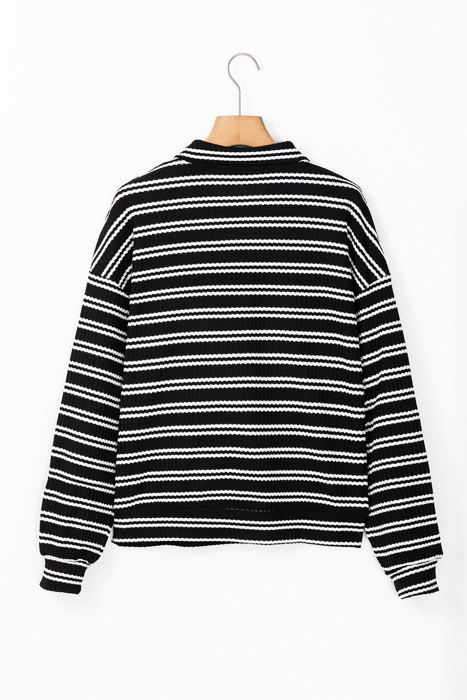Carol Zip Collar Long Sleeve Top