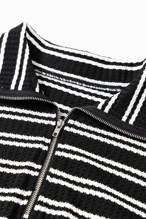 Carol Zip Collar Long Sleeve Top