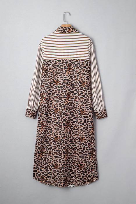 Caroline Contrast Patchwork Long Shirt Dress
