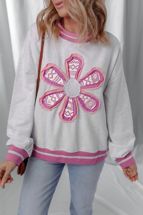 Caroline Flower Crew Neck Sweatshirt