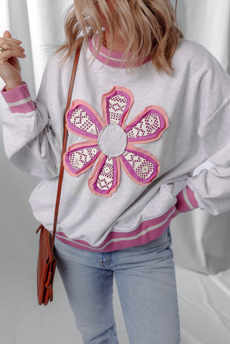 Caroline Flower Crew Neck Sweatshirt