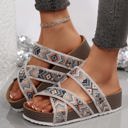  Caroline Strappy Hollowed Platform Slippers