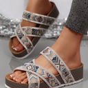  Caroline Strappy Hollowed Platform Slippers