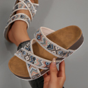  Caroline Strappy Hollowed Platform Slippers