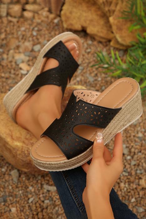 Casey Leather Wedge Slippers