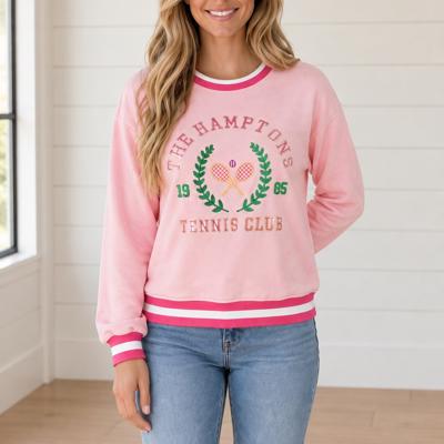 Cassie Embroidered Tennis Club Pullover