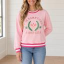 Pink Small Cassie Embroidered Tennis Club Pullover