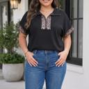 Black 3X Catalina Short Sleeve PLUS Top