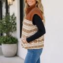  Cennedy Collar Patchwork Design Vest