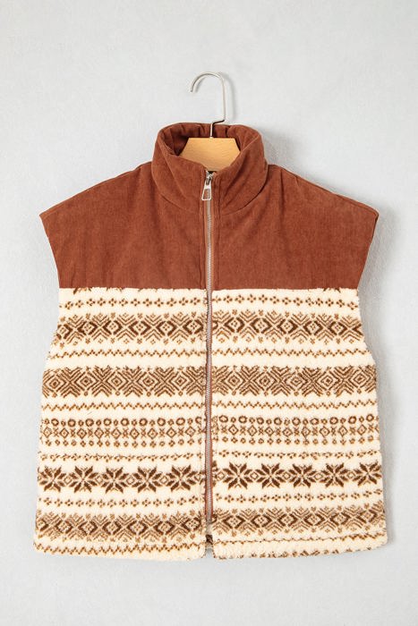 Cennedy Collar Patchwork Design Vest