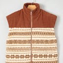  Cennedy Collar Patchwork Design Vest