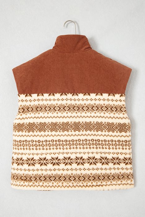 Cennedy Collar Patchwork Design Vest