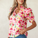  Charleigh Puff Short Sleeve Blouse