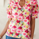  Charleigh Puff Short Sleeve Blouse