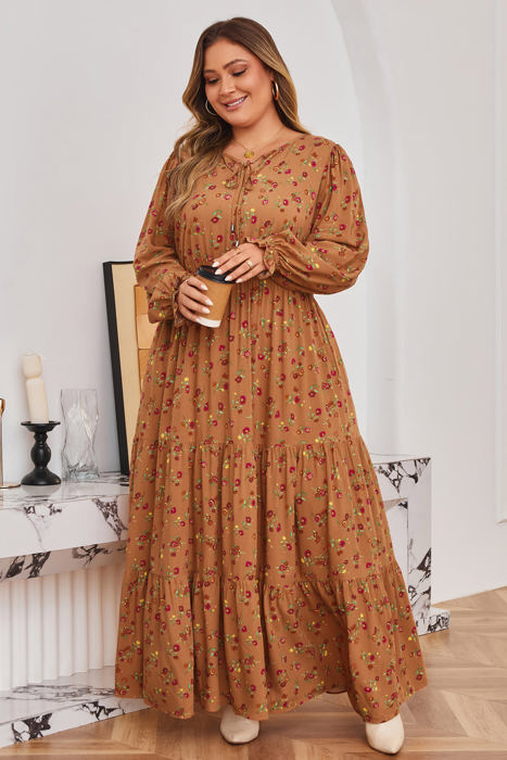 Charleigh Sleeve Tiered Maxi PLUS Dress