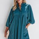 Blue Medium Charlie Corduroy Button Dress