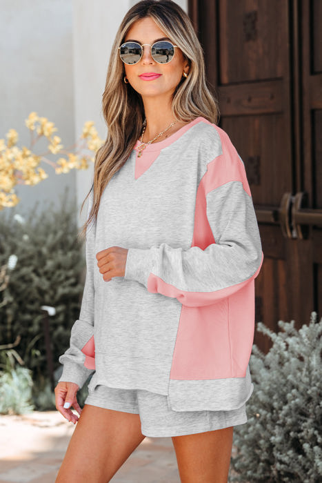 Charlie Raw Hem Pullover and Casual Shorts Set