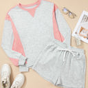  Charlie Raw Hem Pullover and Casual Shorts Set