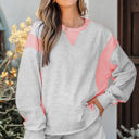 Light Grey Medium Charlie Raw Hem Pullover and Casual Shorts Set