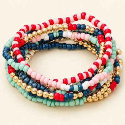 Charlotte Mixed Colored Seed Beaded Bracelet Set