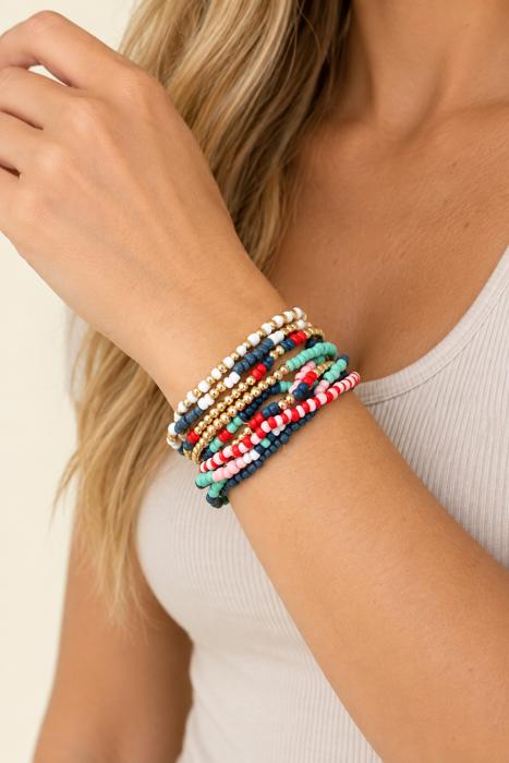 Charlotte Mixed Colored Seed Beaded Bracelet Set
