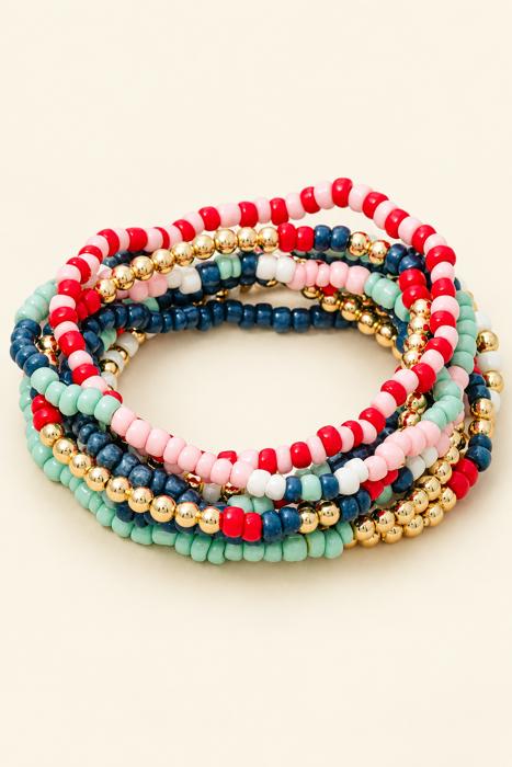 Charlotte Mixed Colored Seed Beaded Bracelet Set