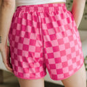  Checkered Drawstring Casual Shorts