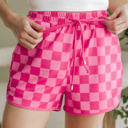  Checkered Drawstring Casual Shorts