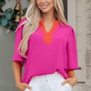  Chelsea Wide Short Sleeve Top