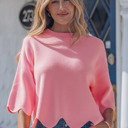 Pink XL Chloe 3 4 Sleeve Sweater