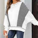  Clare Contrast Stitching Oversize Sweatshirt
