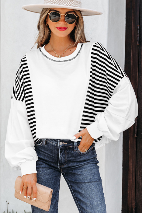 Clare Contrast Stitching Oversize Sweatshirt