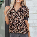 Brown Small Clare Trim Short Sleeve Shirt