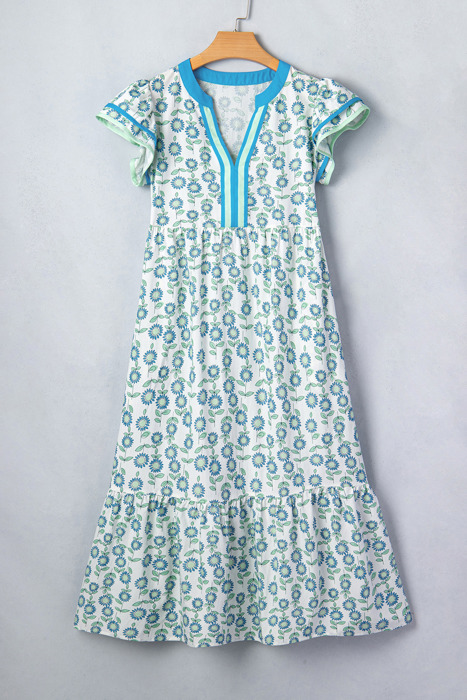 Clementine Flutter Sleeve Long Dress