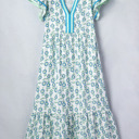  Clementine Flutter Sleeve Long Dress