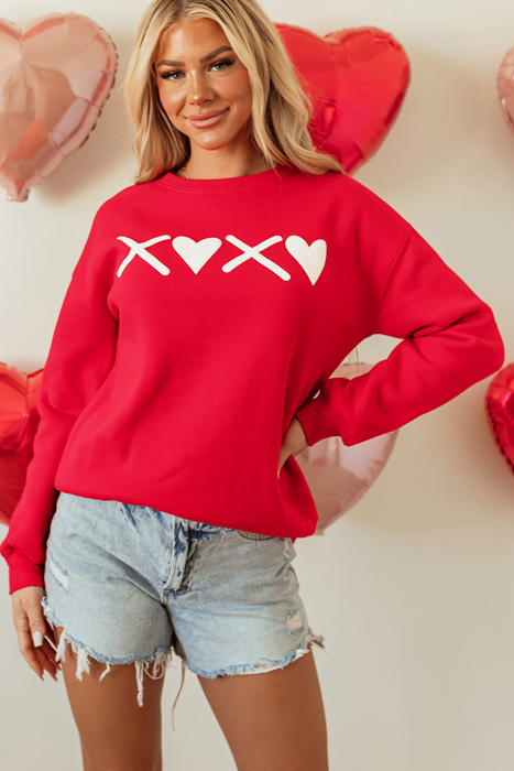 Clementine Print Valentines Heart Sweatshirt