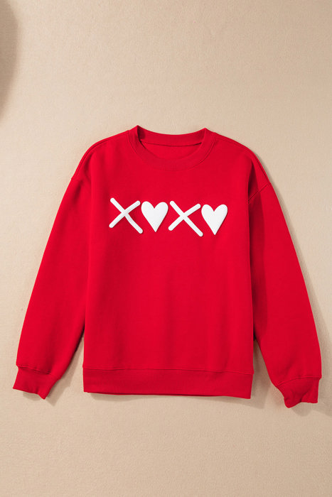 Clementine Print Valentines Heart Sweatshirt