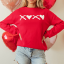 Red-2 Small Clementine Print Valentines Heart Sweatshirt