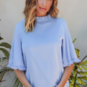  Cleo Bell Sleeve Loose Blouse