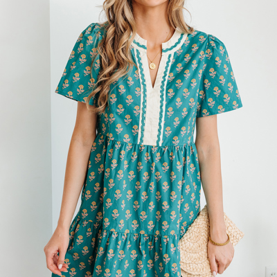 Clover Short Sleeve Floral Dress