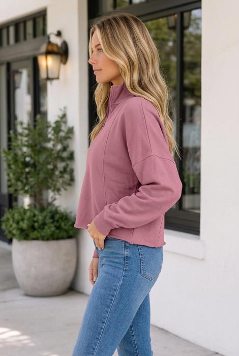 Colette Fushia Zipped Pullover