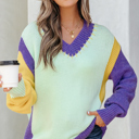 Green XL Colette Knitted Drop Shoulder Sweater