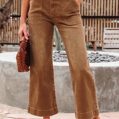 Courtney Cropped High Rise Wide Leg Jeans