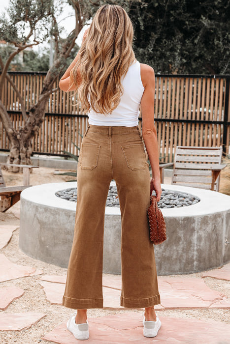 Courtney Cropped High Rise Wide Leg Jeans